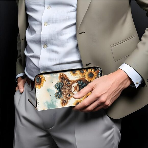 Women's Faux Leather RFID Wallet Wristlet with Card Slots and Zipper - Picture 7 of 7